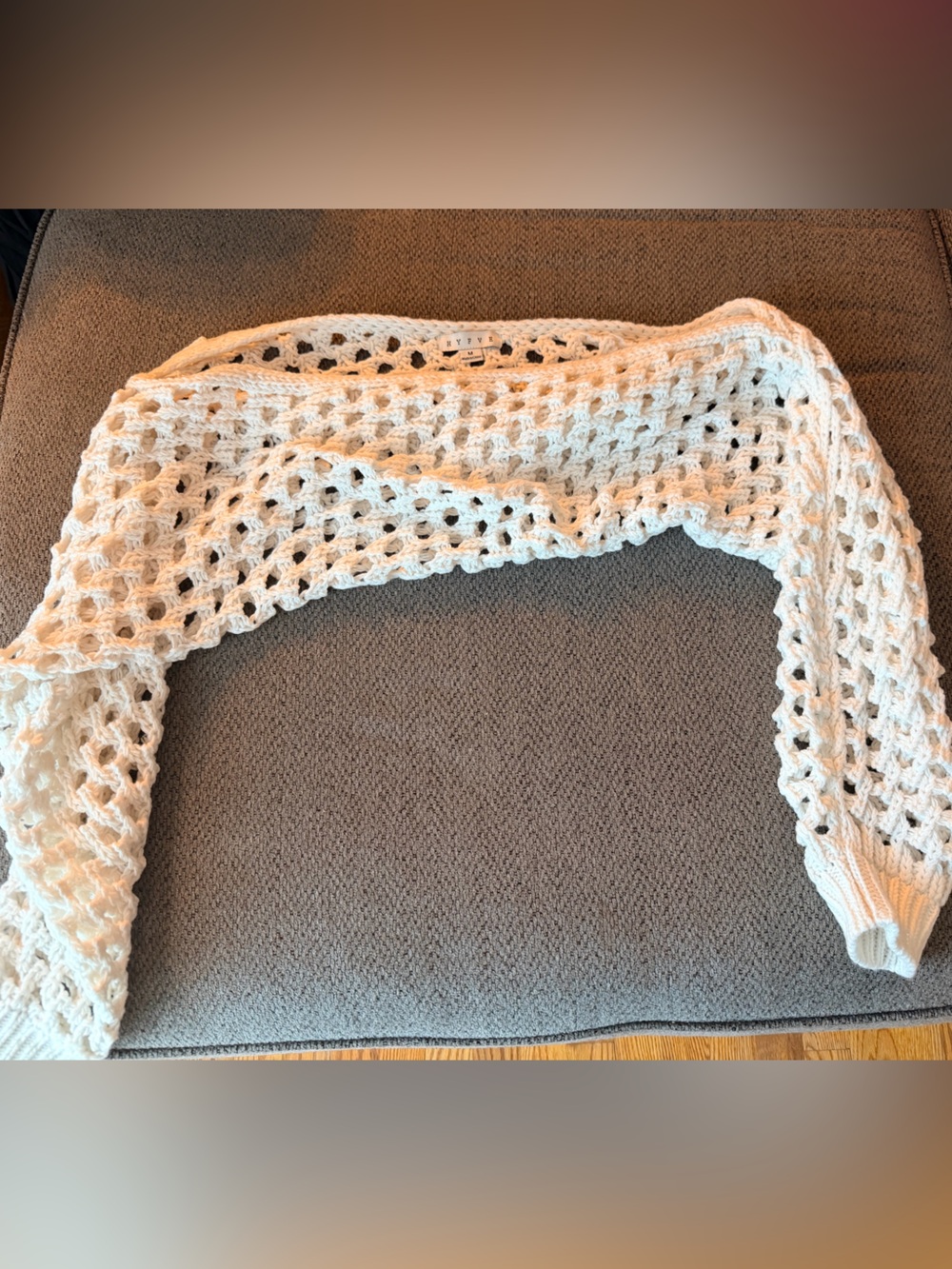 HYFVE Ivory Open-Knit Crochet Sweater Shrug